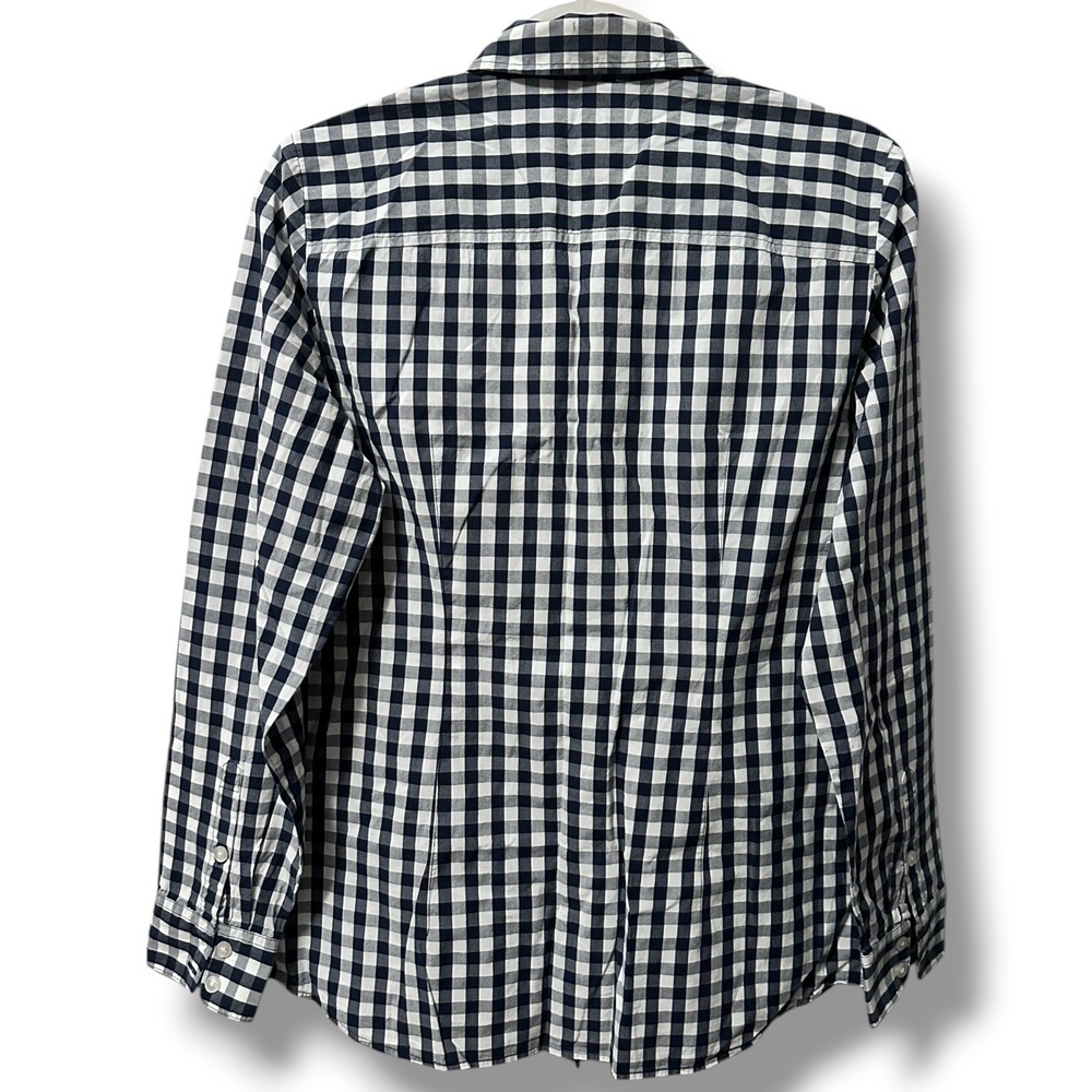 Vineyard Vines Navy Blue White Gingham Cotton Button Down Shirt Womens 10 Preppy - Picture 4 of 7